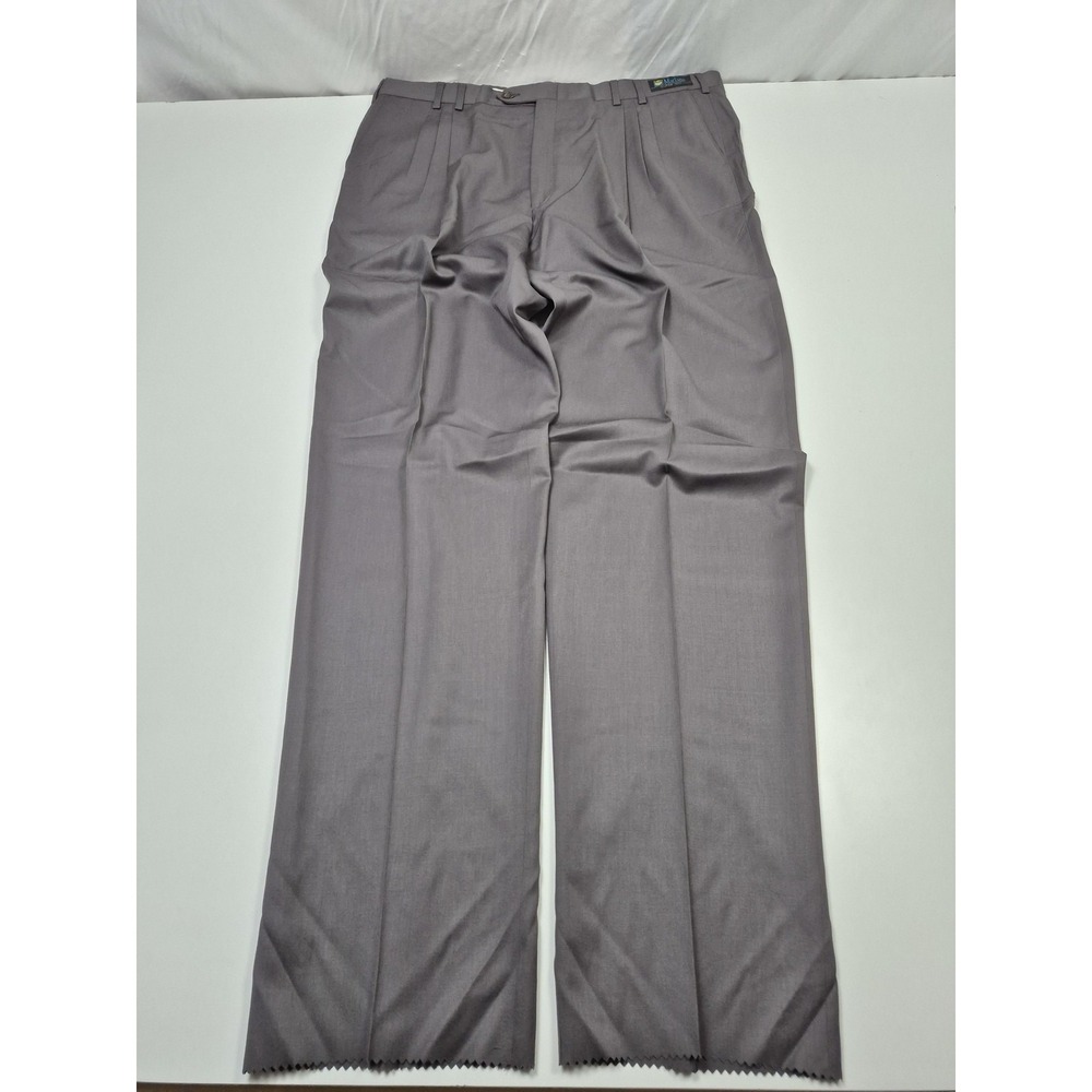 VTG Krizia Dress Pants Mens 42x36 Gray Wool Pleated Straight Unhemmed Super100s